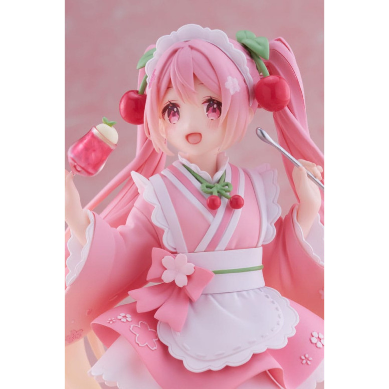 Taito AMP Fig - Hatsune Miku - Sakura Miku «Newley Written», versión «Japanese Cafe», reedición