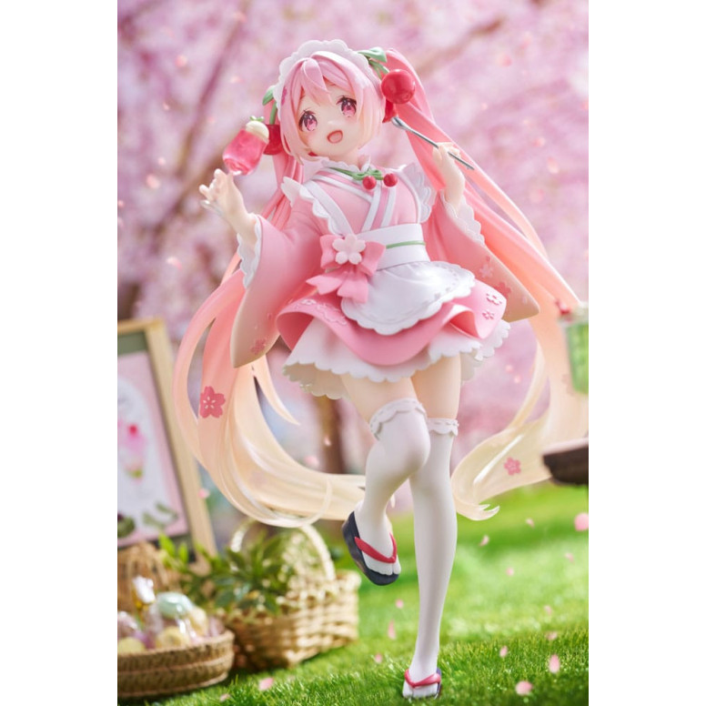 Taito AMP Fig - Hatsune Miku - Sakura Miku «Newley Written», versión «Japanese Cafe», reedición