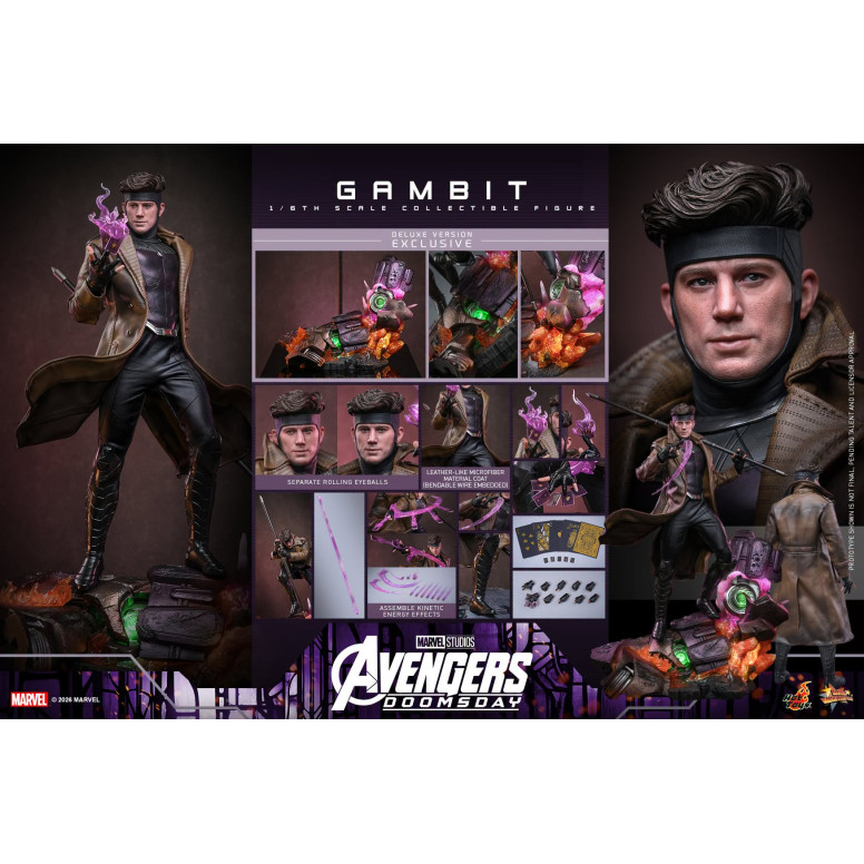 Hot Toys - Gambit Deluxe version MMS , escala 1/6 - Avengers: Doomsday