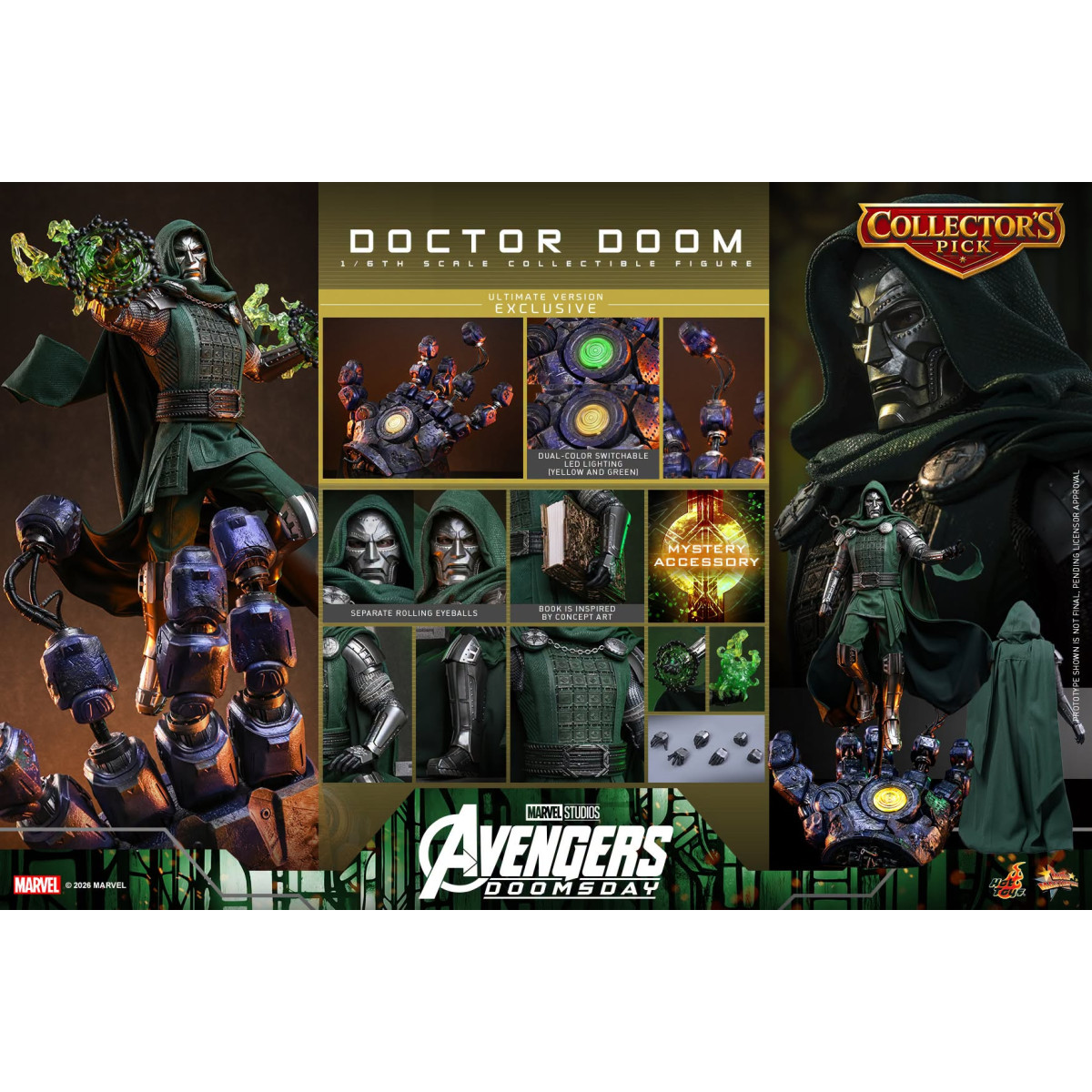 Hot Toys - Doctor Doom, versión Ultimate MMS907 a escala 1/6 - Avengers: Doomsday