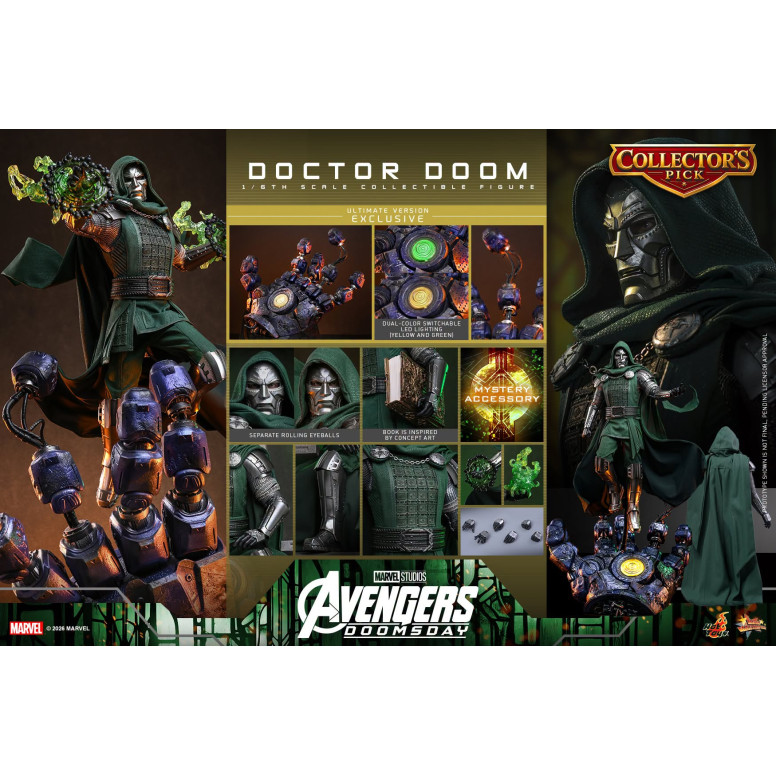 Hot Toys - Doctor Doom, versión Ultimate MMS907 a escala 1/6 - Avengers: Doomsday
