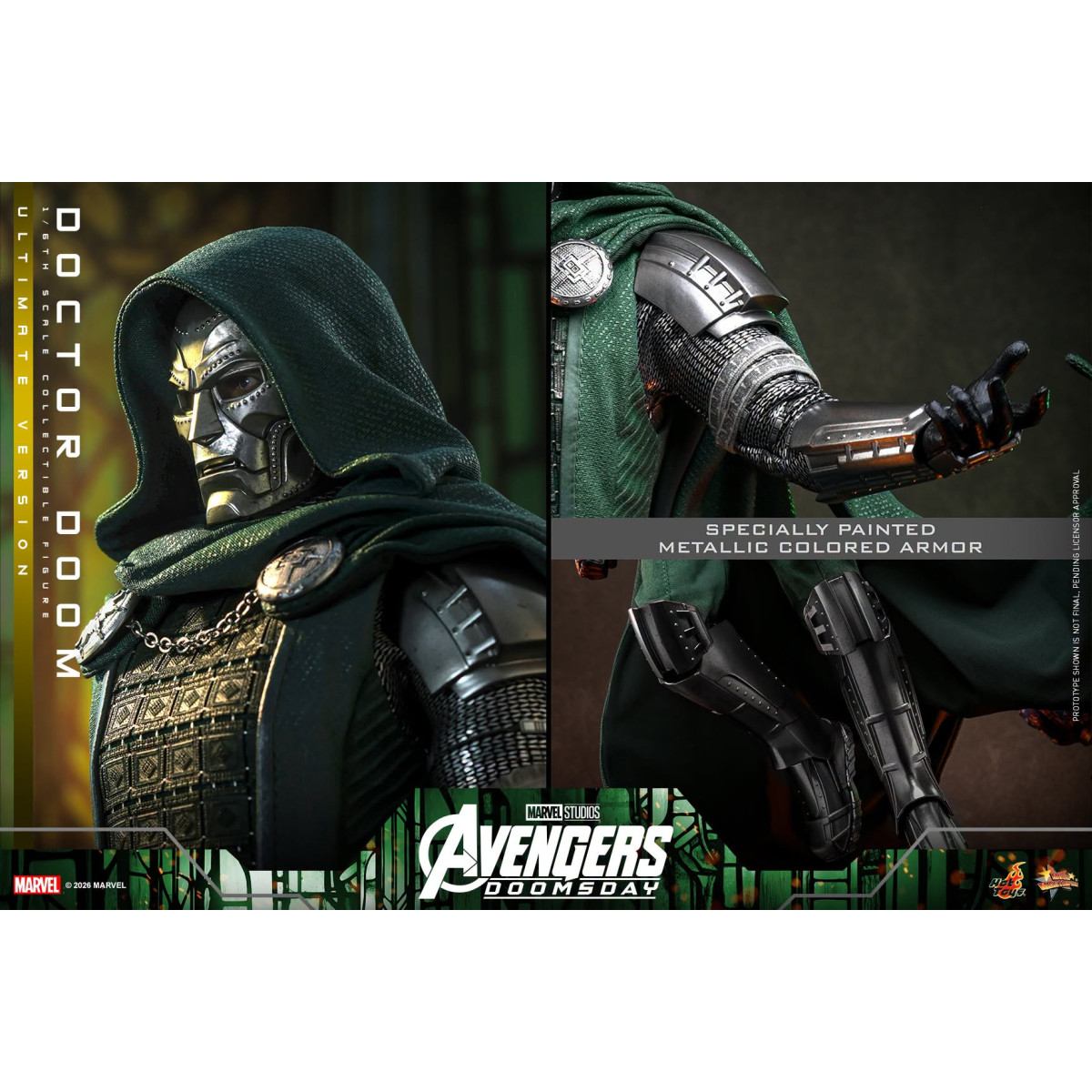 Hot Toys - Doctor Doom, versión Ultimate MMS907 a escala 1/6 - Avengers: Doomsday