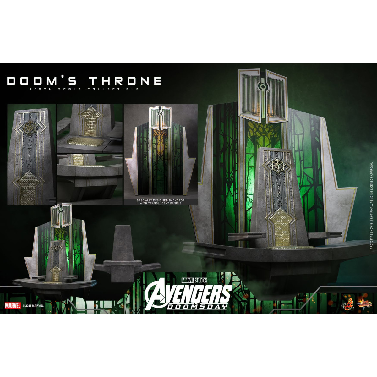 Hot Toys - Trono de « Doom » MMS, escala 1/6 - Avengers: Doomsday