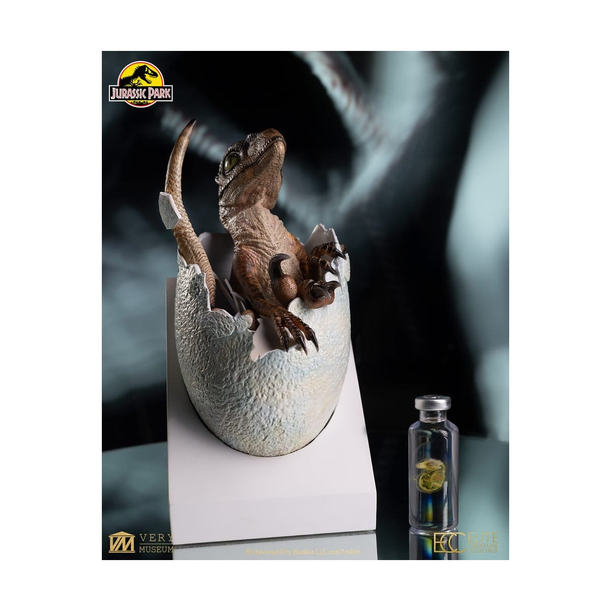 Toynami ECC Elite Creature Collectibles - Huevo de velociraptor a punto de eclosionar 1/1 - Jurassic Park
