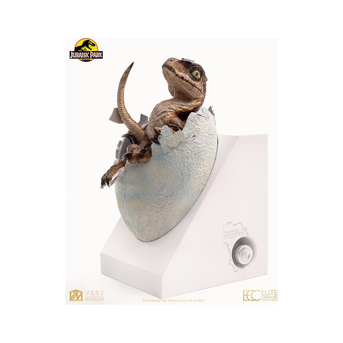 Toynami ECC Elite Creature Collectibles - Huevo de velociraptor a punto de eclosionar 1/1 - Jurassic Park