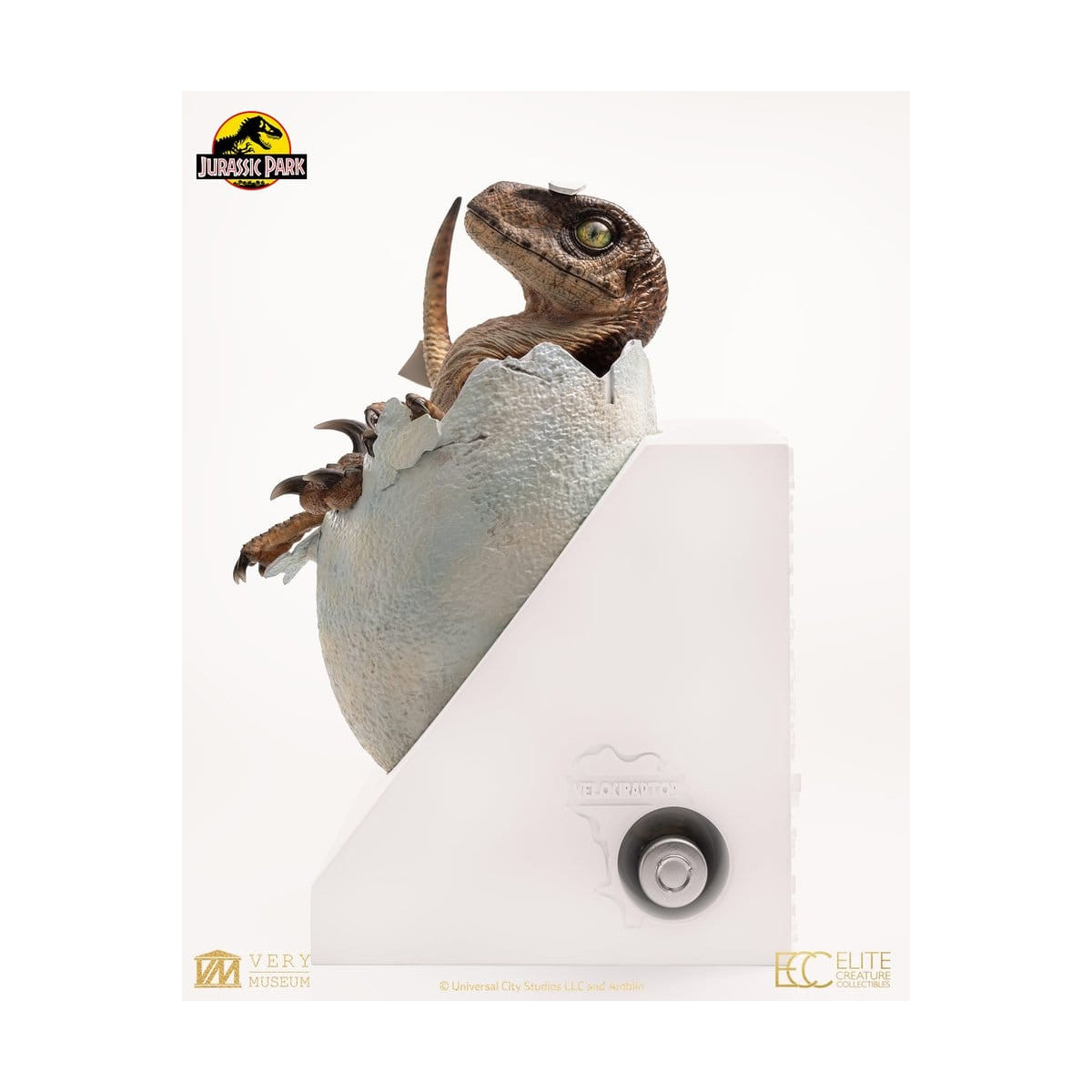 Toynami ECC Elite Creature Collectibles - Huevo de velociraptor a punto de eclosionar 1/1 - Jurassic Park
