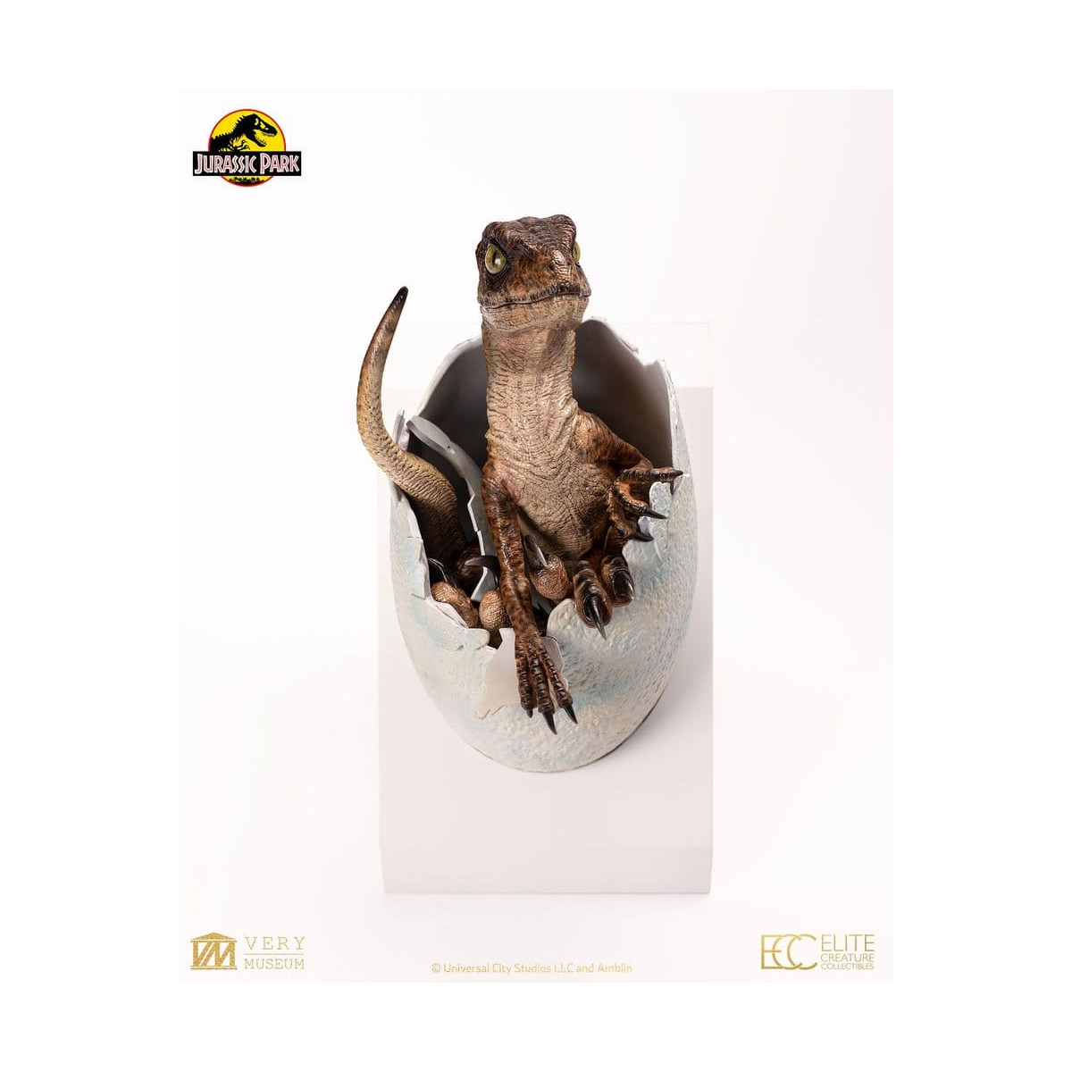 Toynami ECC Elite Creature Collectibles - Huevo de velociraptor a punto de eclosionar 1/1 - Jurassic Park