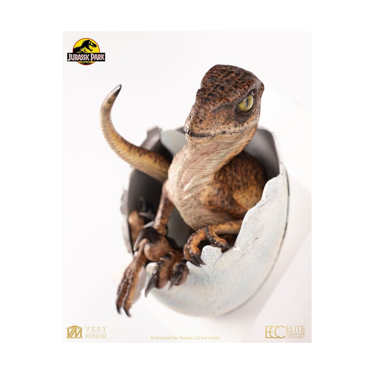Toynami ECC Elite Creature Collectibles - Huevo de velociraptor a punto de eclosionar 1/1 - Jurassic Park