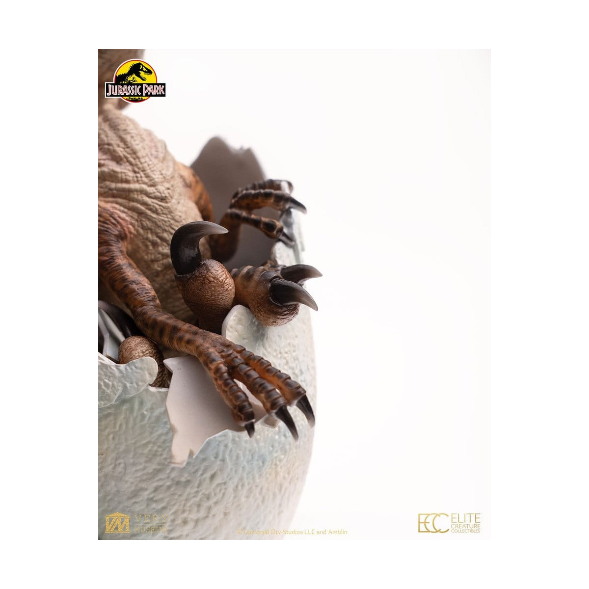 Toynami ECC Elite Creature Collectibles - Huevo de velociraptor a punto de eclosionar 1/1 - Jurassic Park