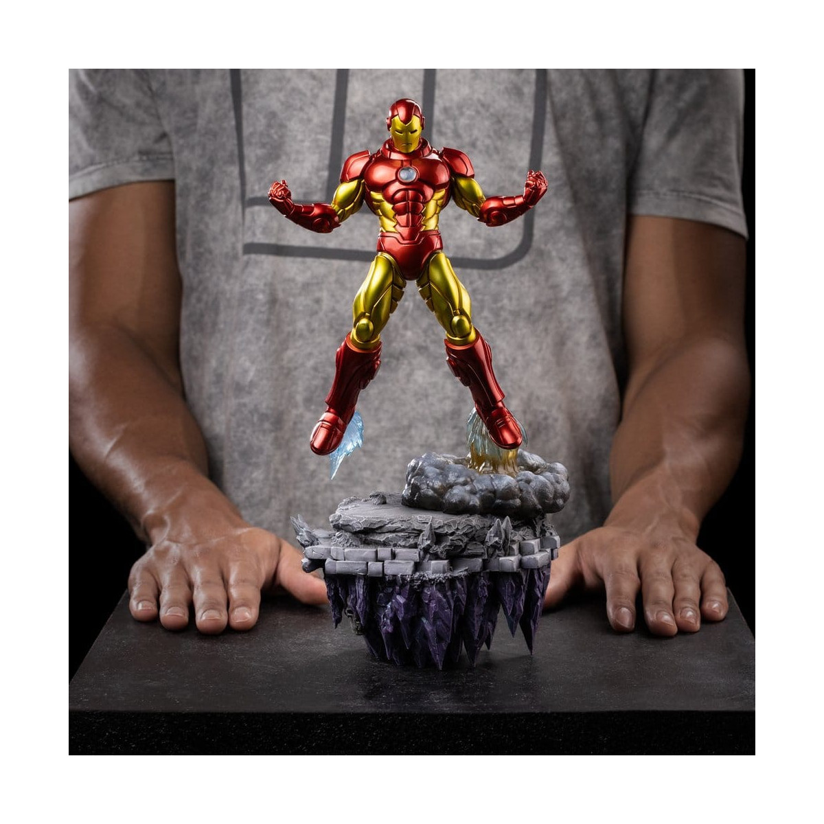 Iron Studios Marvel - Iron Man Deluxe Art, escala 1/10 - Diorama del Guantelete del Infinito