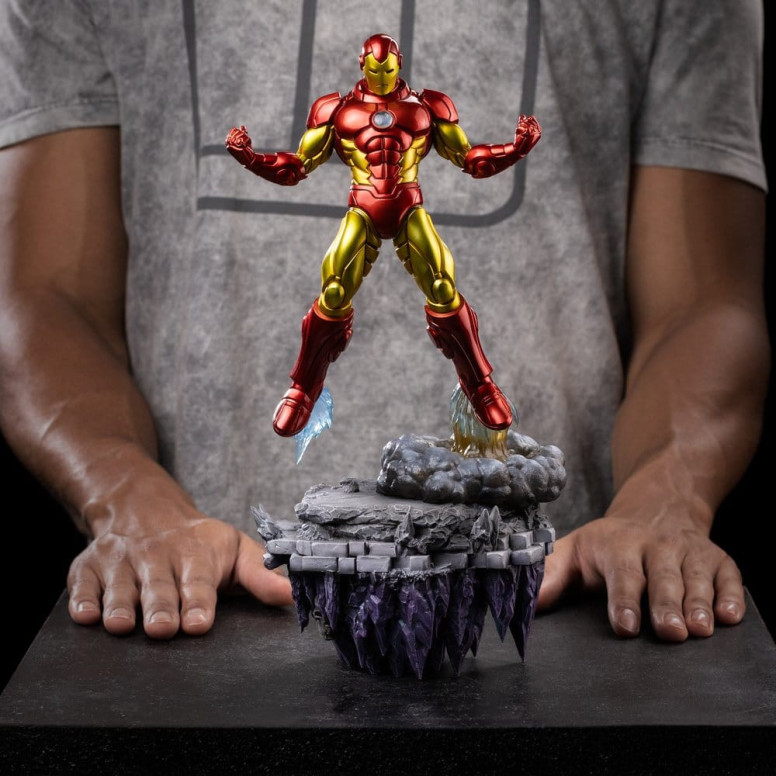 Iron Studios Marvel - Iron Man Deluxe Art, escala 1/10 - Diorama del Guantelete del Infinito