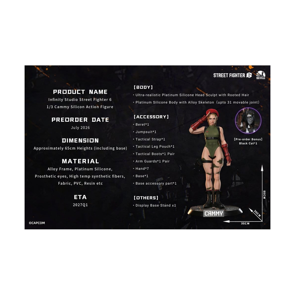 Infinity Studio - Street Fighter 6 - Figura de acción de silicona CAMMY a escala 1/3