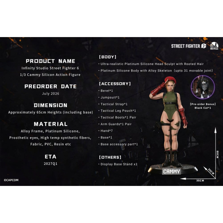 Infinity Studio - Street Fighter 6 - Figura de acción de silicona CAMMY a escala 1/3