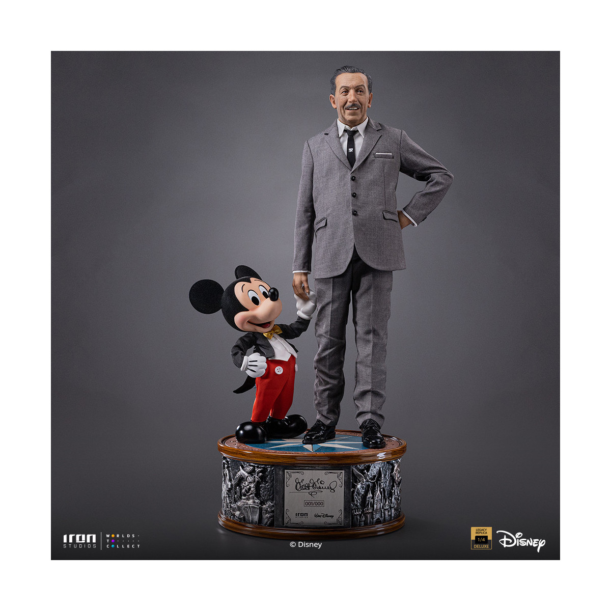 Iron Studios Disney Classics - Walt Disney & Mickey Mouse Réplica del legado de Mickey Mouse a escala 1/4
