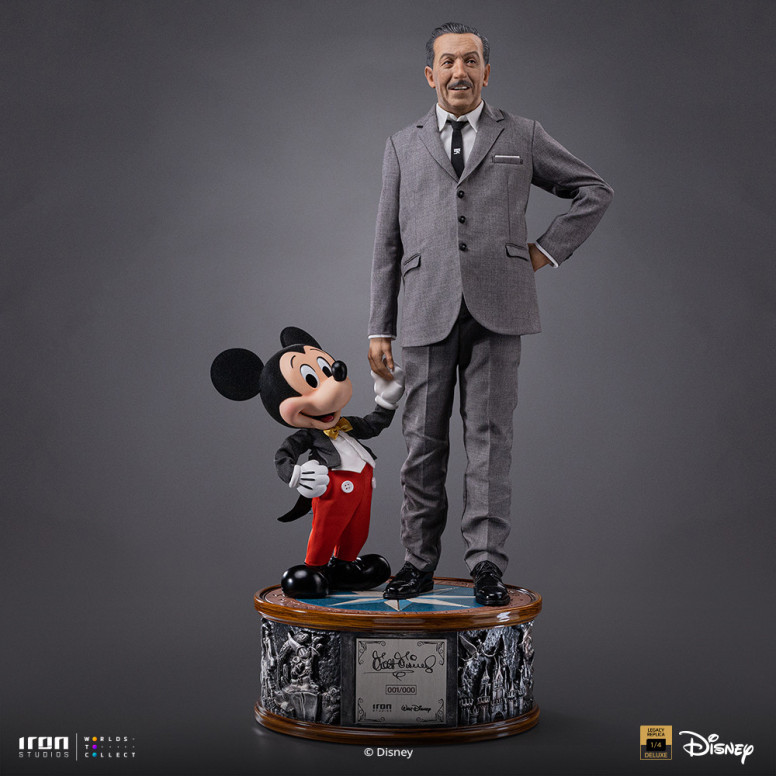 Iron Studios Disney Classics - Walt Disney & Mickey Mouse Réplica del legado de Mickey Mouse a escala 1/4