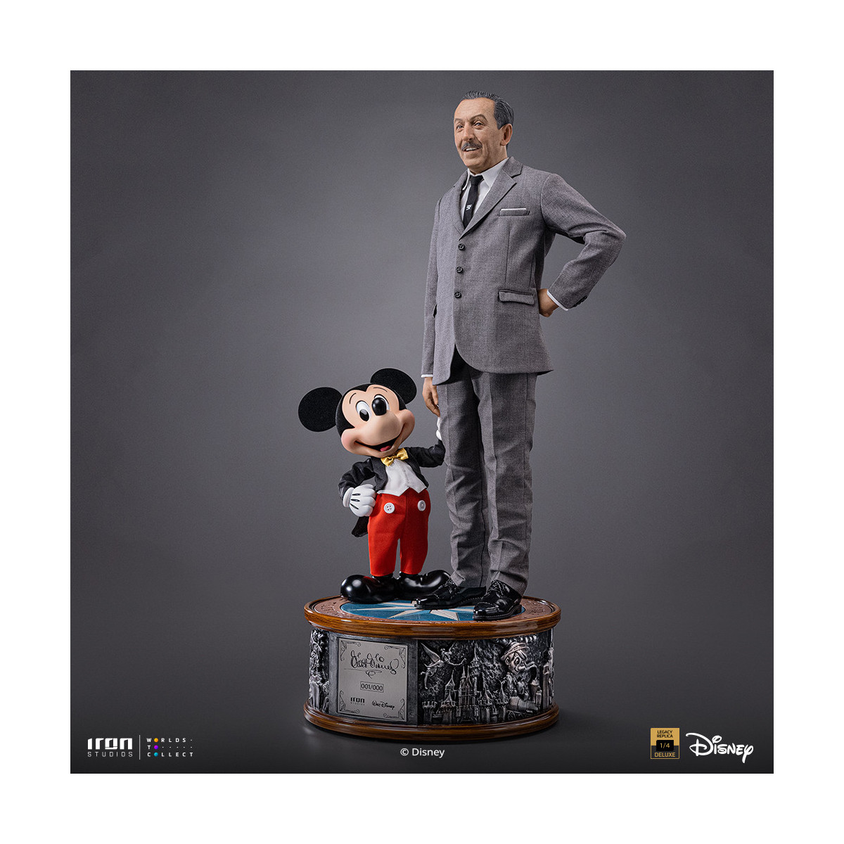 Iron Studios Disney Classics - Walt Disney & Mickey Mouse Réplica del legado de Mickey Mouse a escala 1/4