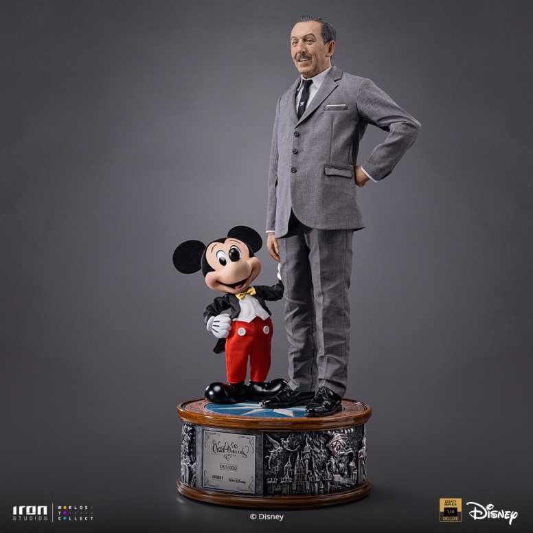 Iron Studios Disney Classics - Walt Disney & Mickey Mouse Réplica del legado de Mickey Mouse a escala 1/4
