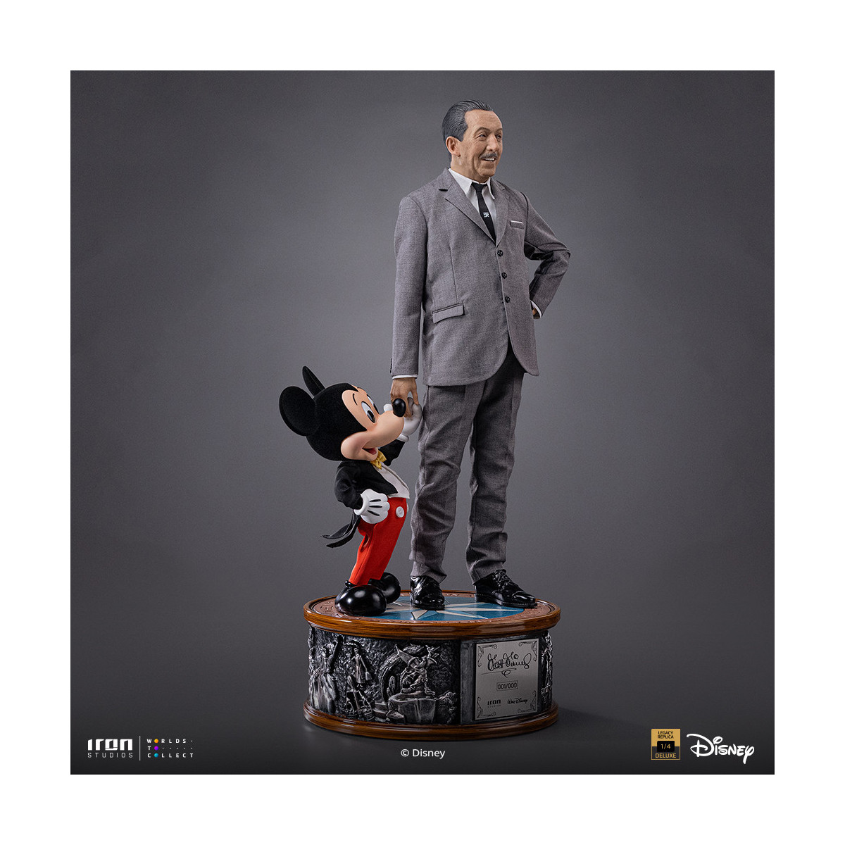 Iron Studios Disney Classics - Walt Disney & Mickey Mouse Réplica del legado de Mickey Mouse a escala 1/4