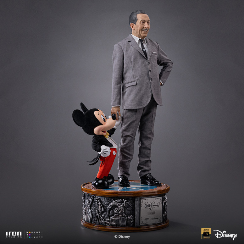 Iron Studios Disney Classics - Walt Disney & Mickey Mouse Réplica del legado de Mickey Mouse a escala 1/4