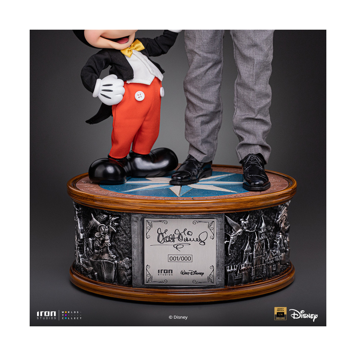 Iron Studios Disney Classics - Walt Disney & Mickey Mouse Réplica del legado de Mickey Mouse a escala 1/4