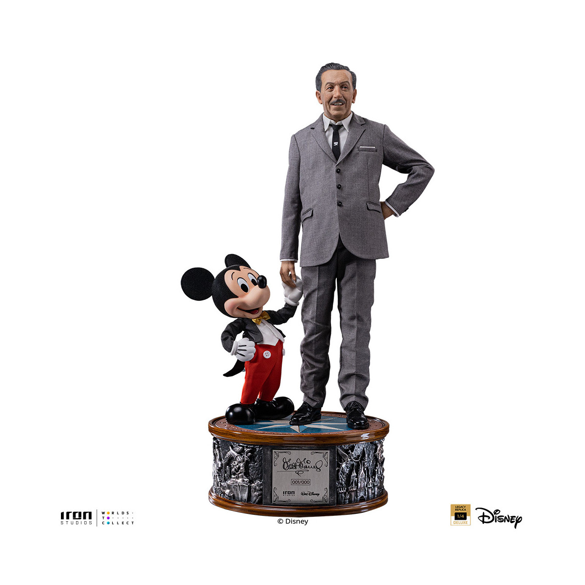 Iron Studios Disney Classics - Walt Disney & Mickey Mouse Réplica del legado de Mickey Mouse a escala 1/4