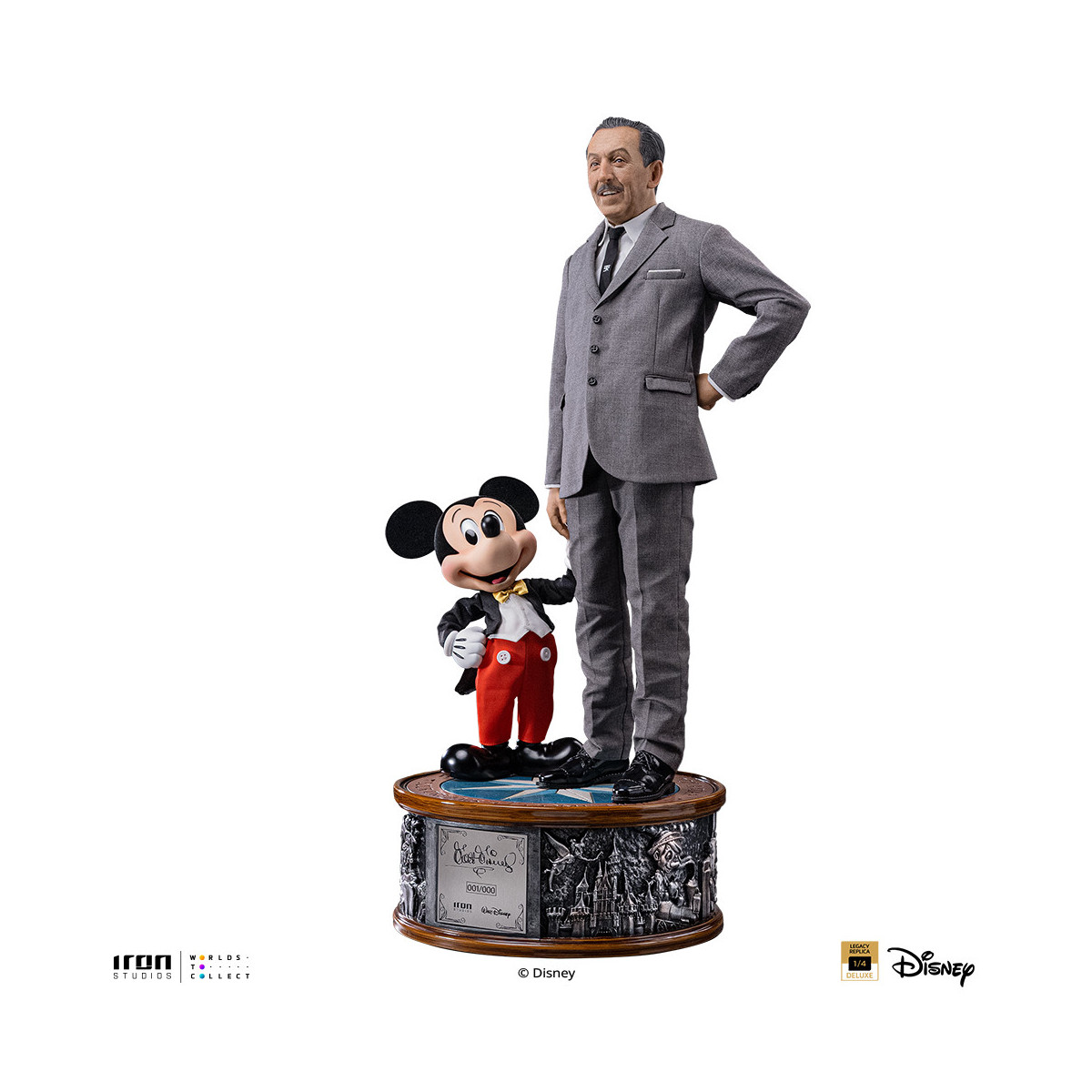 Iron Studios Disney Classics - Walt Disney & Mickey Mouse Réplica del legado de Mickey Mouse a escala 1/4