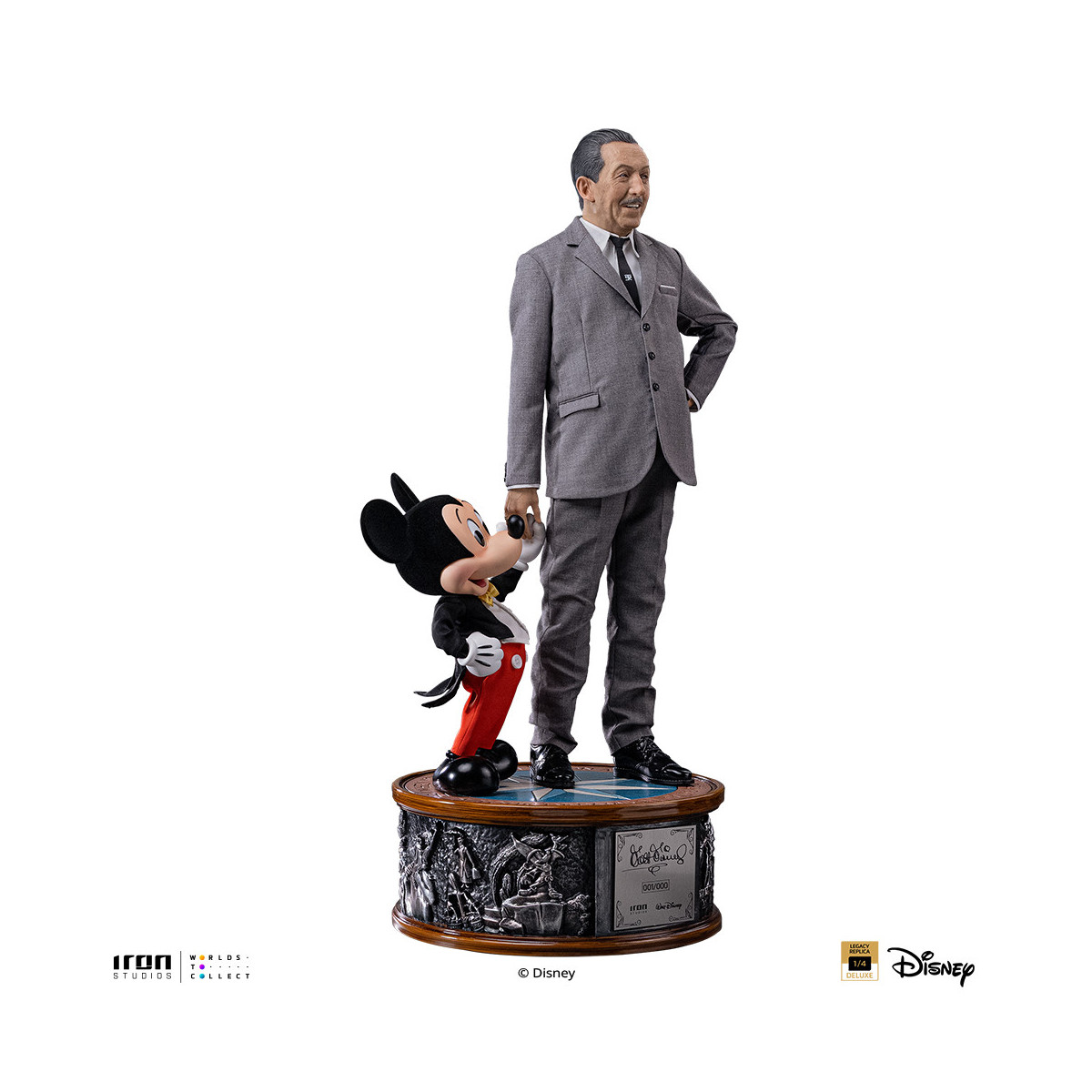 Iron Studios Disney Classics - Walt Disney & Mickey Mouse Réplica del legado de Mickey Mouse a escala 1/4