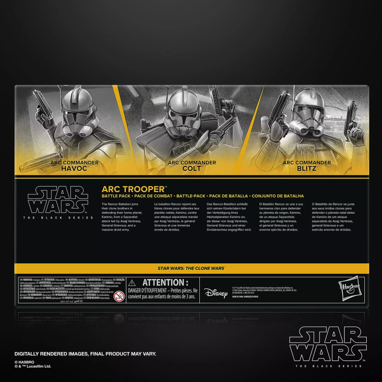 Star Wars The Black Series: Paquete de combate de los soldados ARC (Colt, Havoc, Blitz) - The Clone Wars