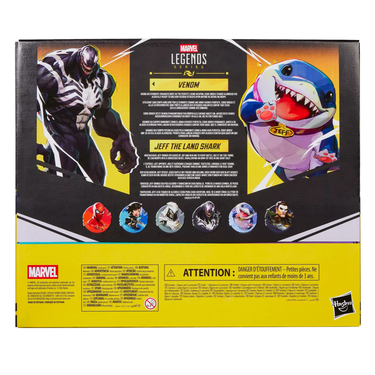Hasbro Marvel Legends Serie Gamerverse - Venom y Jeff, el tiburón terrestre - Marvel Rivals