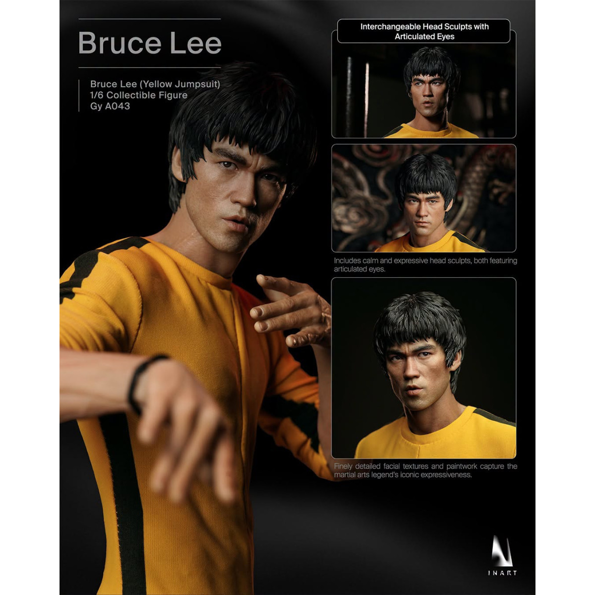 INART - Figura coleccionable 1/6 de « Bruce Lee » (mono amarillo) - El juego de la muerte
