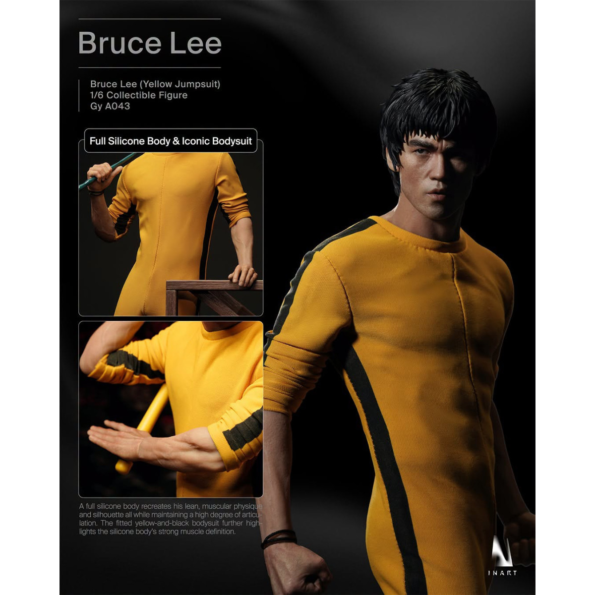 INART - Figura coleccionable 1/6 de « Bruce Lee » (mono amarillo) - El juego de la muerte