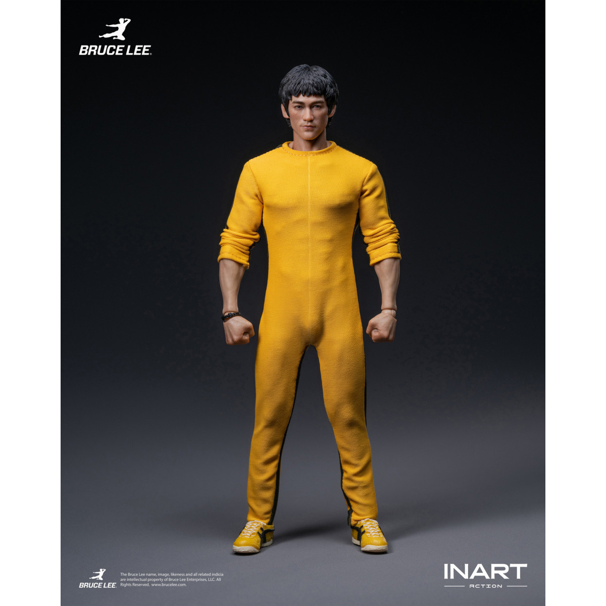 INART - Bruce Lee (Mono amarillo) Figura de acción a escala 1/12 - El juego de la muerte