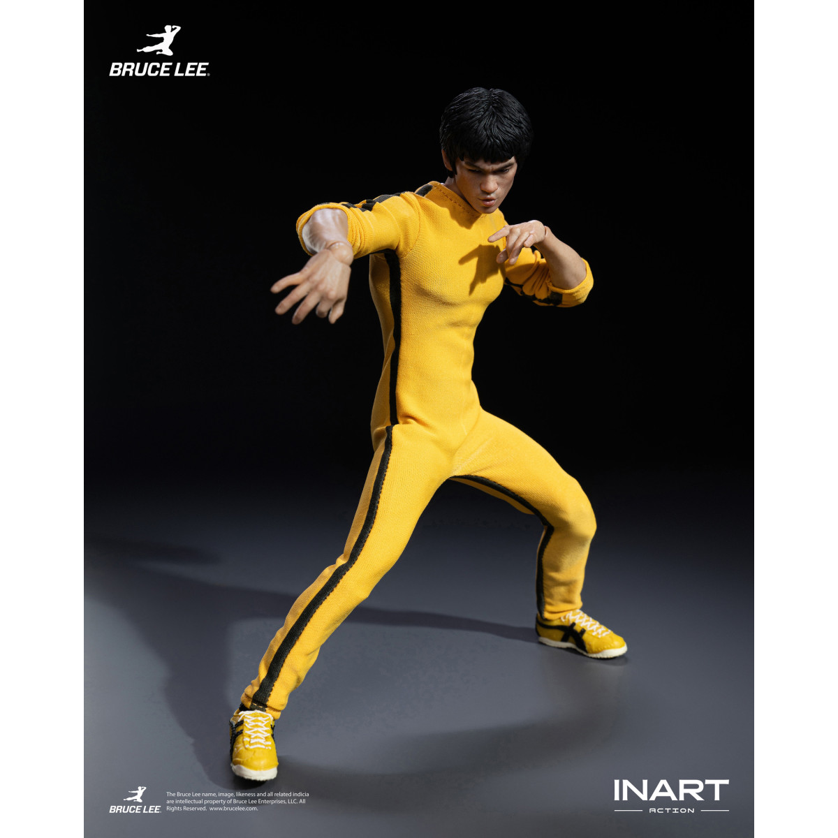 INART - Bruce Lee (Mono amarillo) Figura de acción a escala 1/12 - El juego de la muerte
