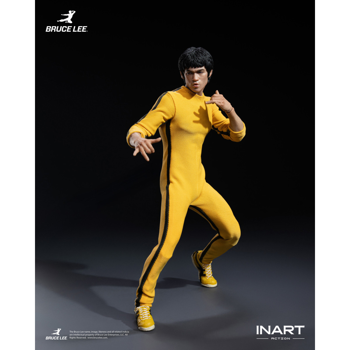INART - Bruce Lee (Mono amarillo) Figura de acción a escala 1/12 - El juego de la muerte