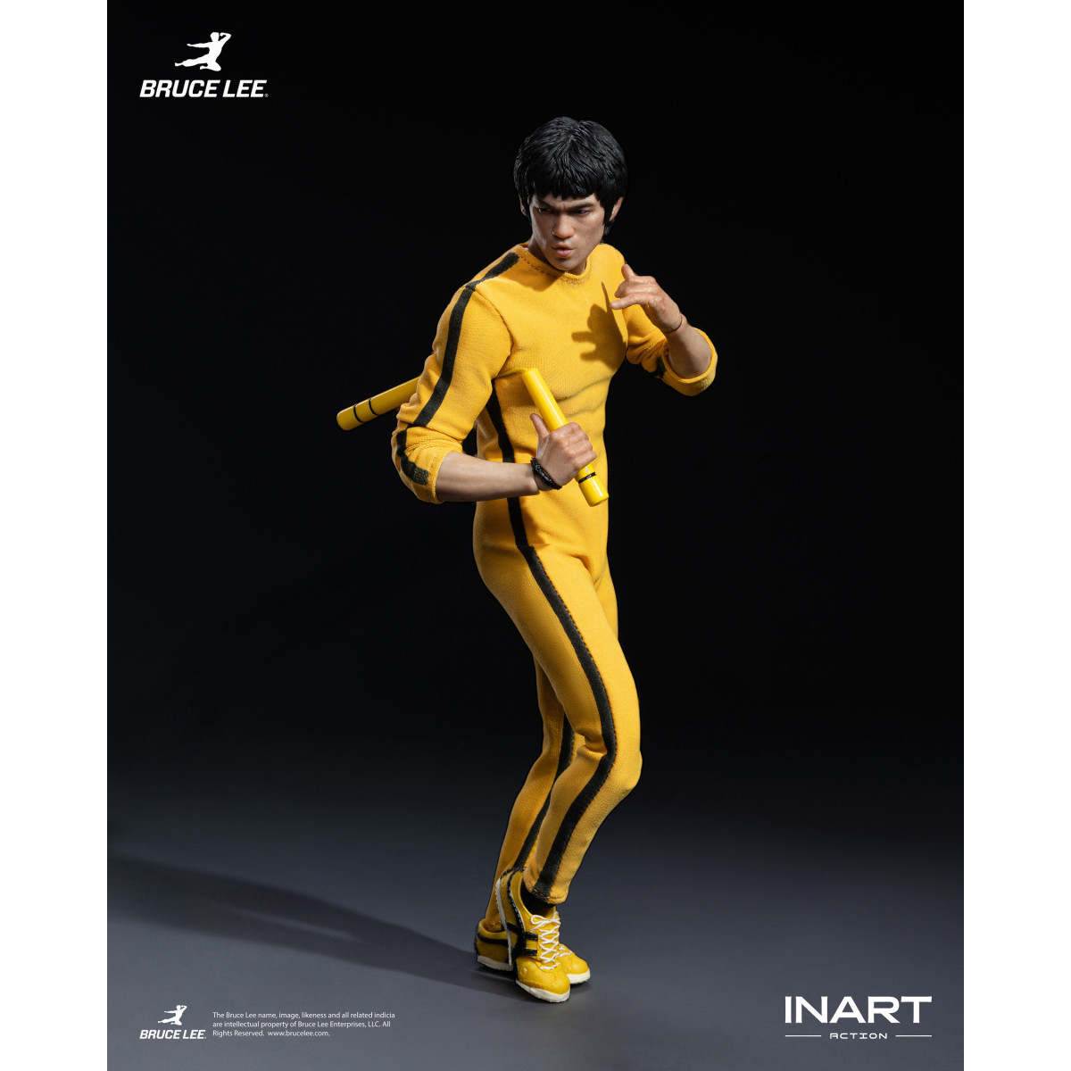 INART - Bruce Lee (Mono amarillo) Figura de acción a escala 1/12 - El juego de la muerte