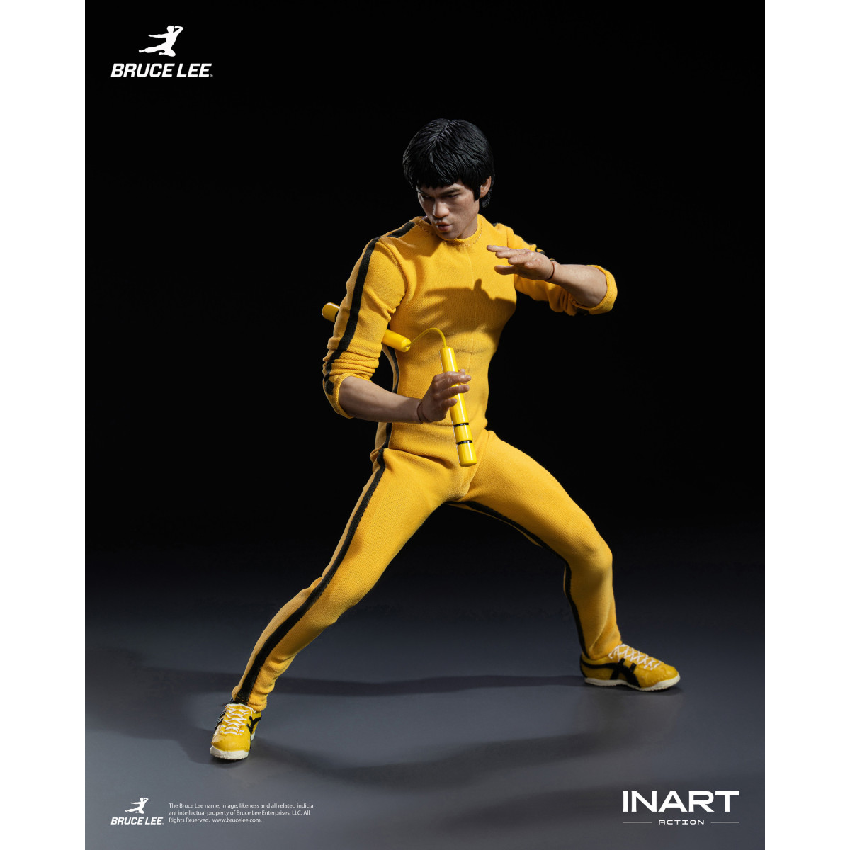 INART - Bruce Lee (Mono amarillo) Figura de acción a escala 1/12 - El juego de la muerte