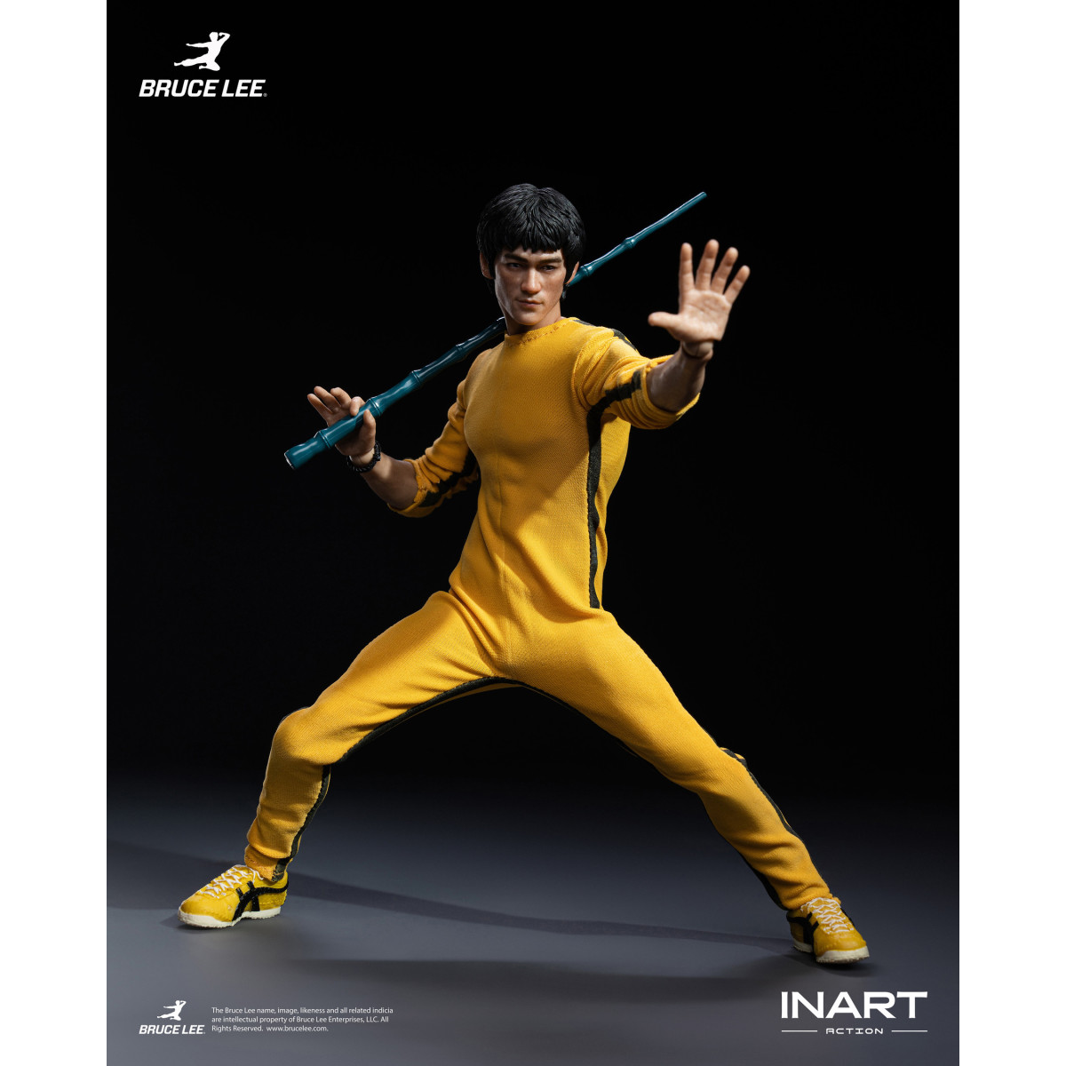 INART - Bruce Lee (Mono amarillo) Figura de acción a escala 1/12 - El juego de la muerte