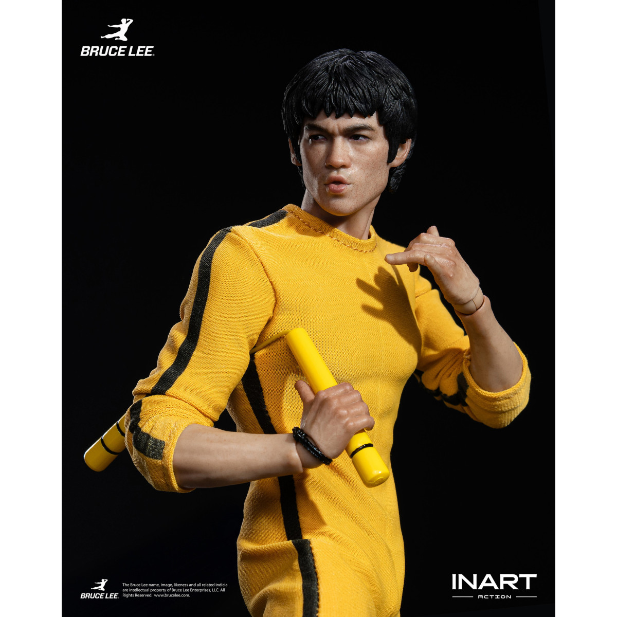 INART - Bruce Lee (Mono amarillo) Figura de acción a escala 1/12 - El juego de la muerte