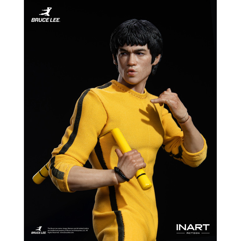 INART - Bruce Lee (Mono amarillo) Figura de acción a escala 1/12 - El juego de la muerte