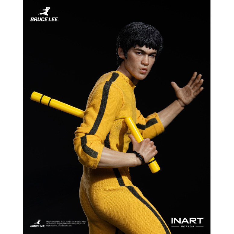 INART - Bruce Lee (Mono amarillo) Figura de acción a escala 1/12 - El juego de la muerte