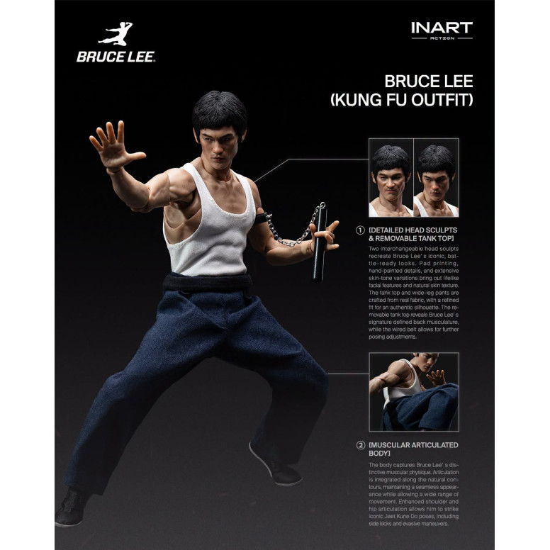 INART - « Bruce Lee » (traje de kung fu) Figura de acción a escala 1/12