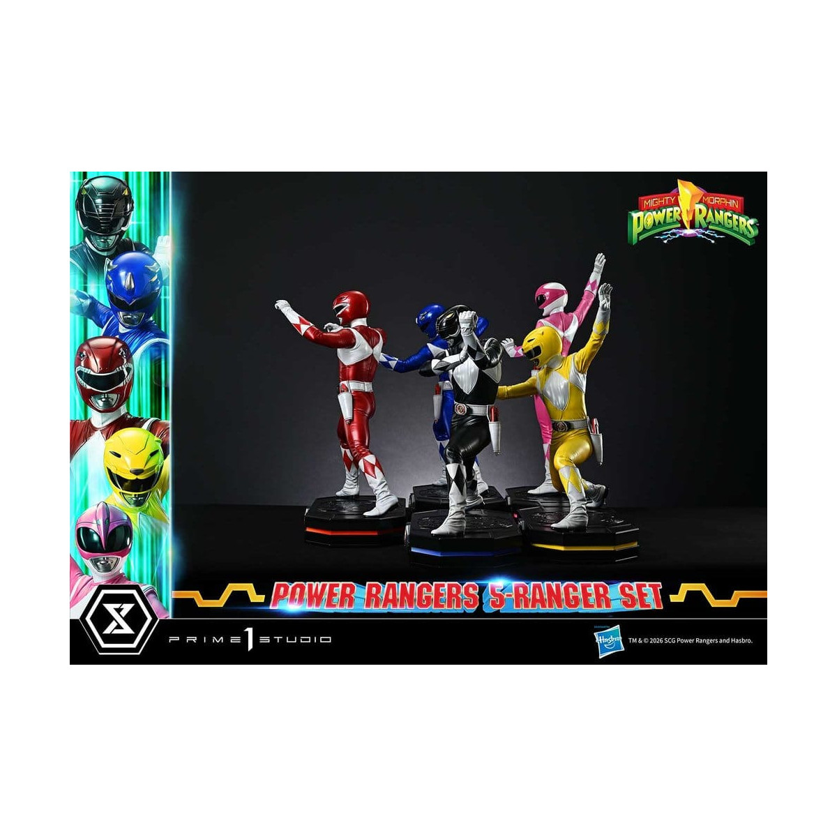 Prime 1 Studio - Mighty Morphin Power Rangers, Premium Masterline, juego de 5 figuras a escala 1/4, versión Deluxe