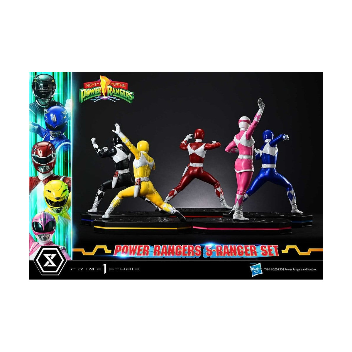 Prime 1 Studio - Mighty Morphin Power Rangers, Premium Masterline, juego de 5 figuras a escala 1/4, versión Deluxe