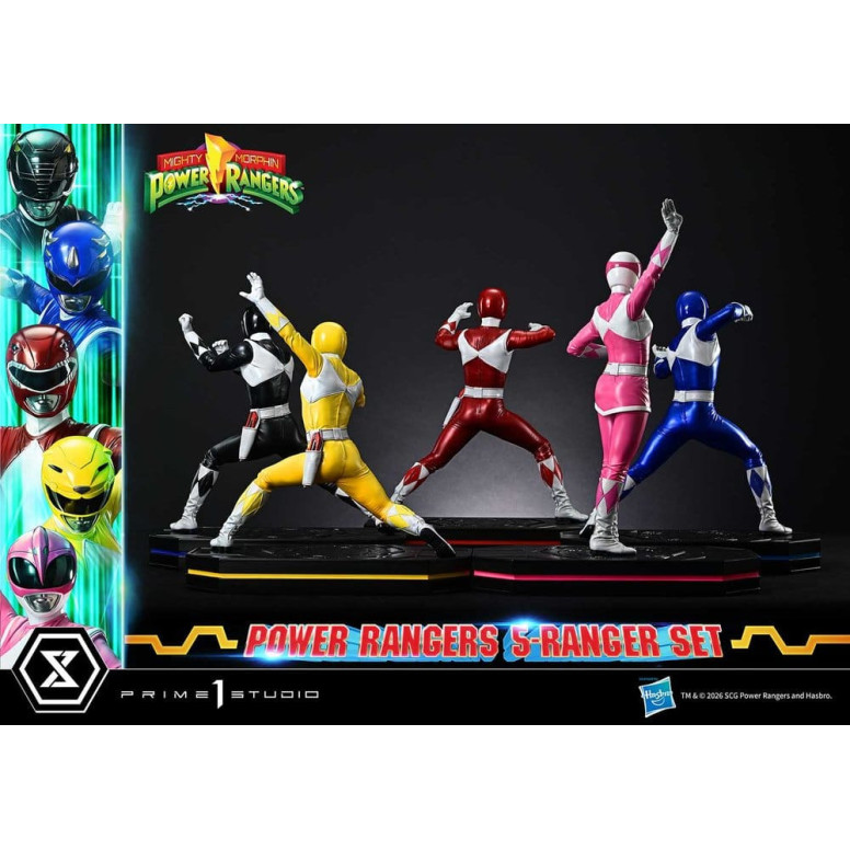 Prime 1 Studio - Mighty Morphin Power Rangers, Premium Masterline, juego de 5 figuras a escala 1/4, versión Deluxe