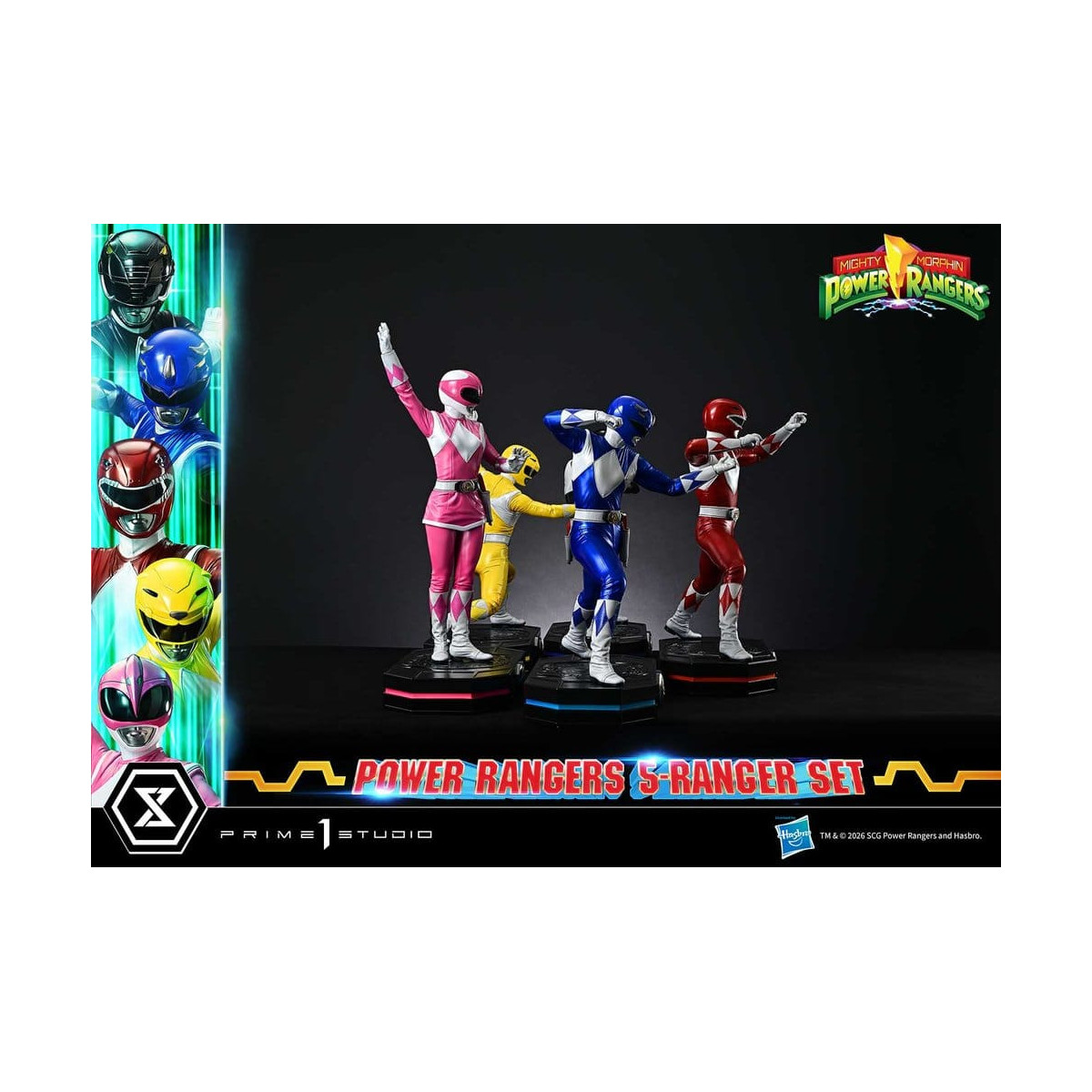 Prime 1 Studio - Mighty Morphin Power Rangers, Premium Masterline, juego de 5 figuras a escala 1/4, versión Deluxe