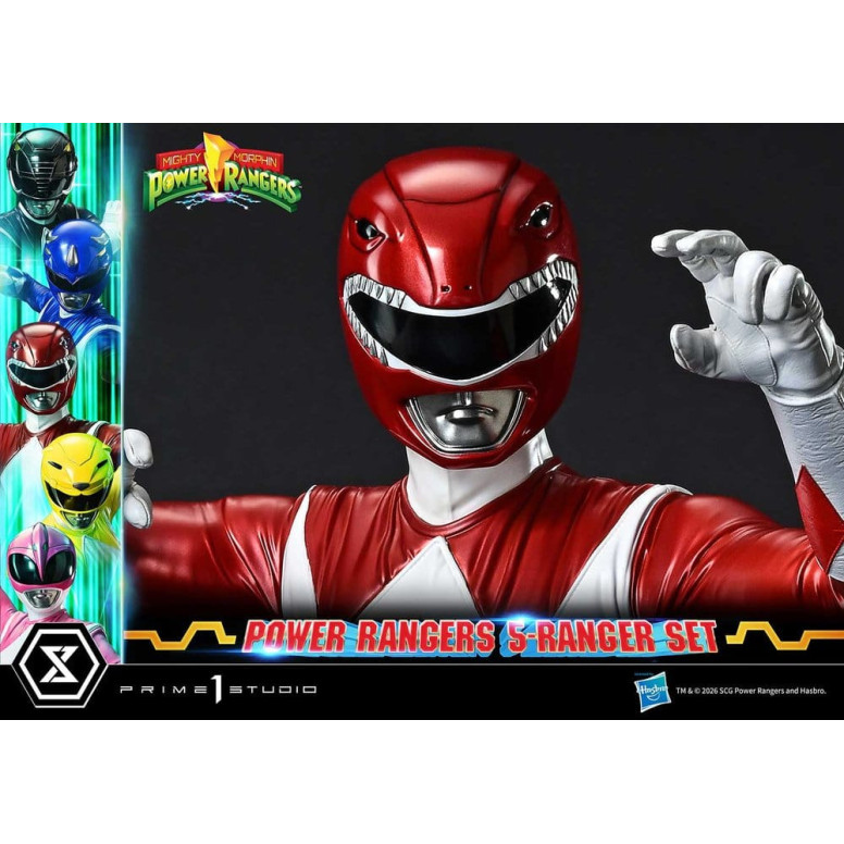 Prime 1 Studio - Mighty Morphin Power Rangers, Premium Masterline, juego de 5 figuras a escala 1/4, versión Deluxe