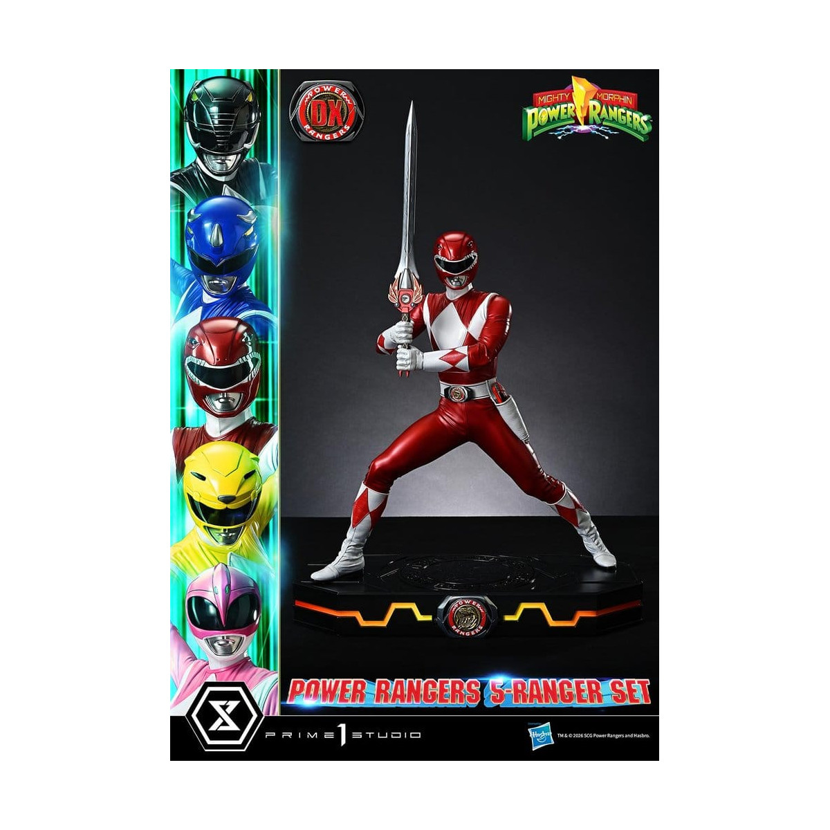 Prime 1 Studio - Mighty Morphin Power Rangers, Premium Masterline, juego de 5 figuras a escala 1/4, versión Deluxe