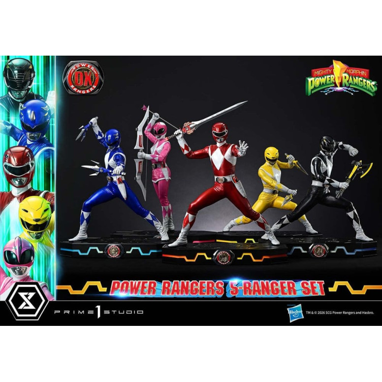 Prime 1 Studio - Mighty Morphin Power Rangers, Premium Masterline, juego de 5 figuras a escala 1/4, versión Deluxe