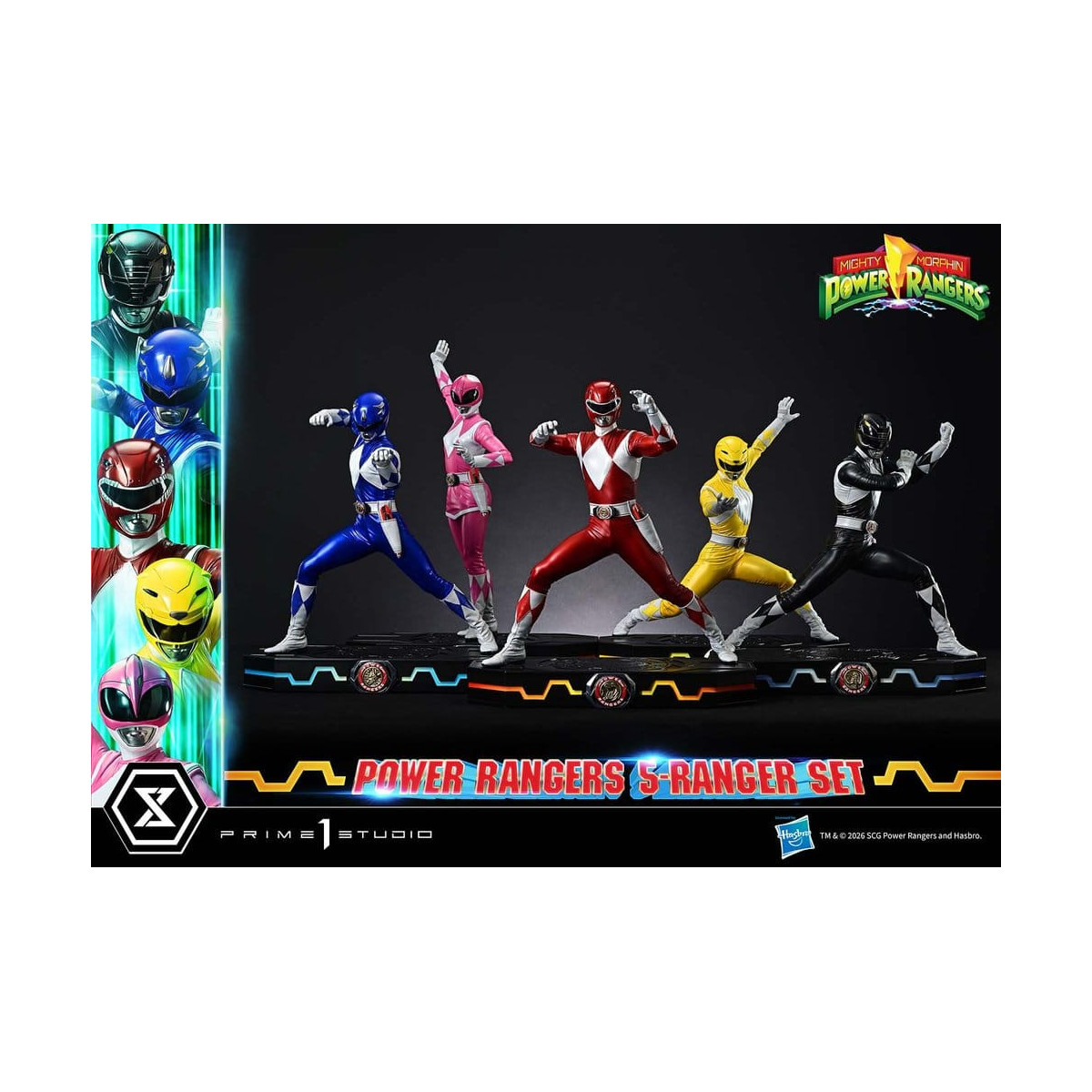 Prime 1 Studio - Mighty Morphin Power Rangers, Premium Masterline, juego de 5 figuras a escala 1/4, versión Deluxe