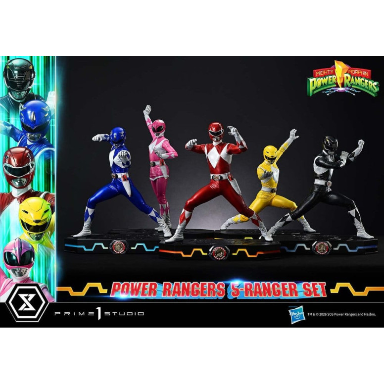Prime 1 Studio - Mighty Morphin Power Rangers, Premium Masterline, juego de 5 figuras a escala 1/4, versión Deluxe